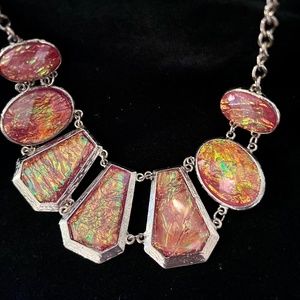 CHUNKY BRIGHT ODALISQUE NECKLACE AND EARRINGS